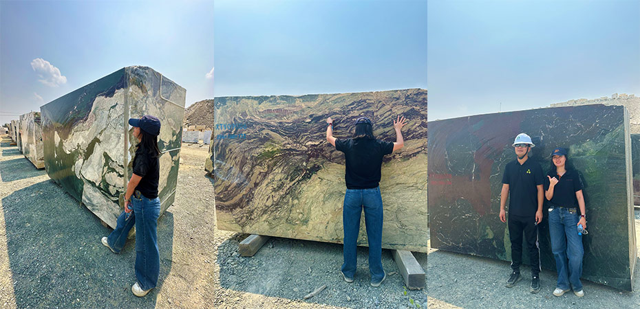 Four Seasons Green blocks in quarry