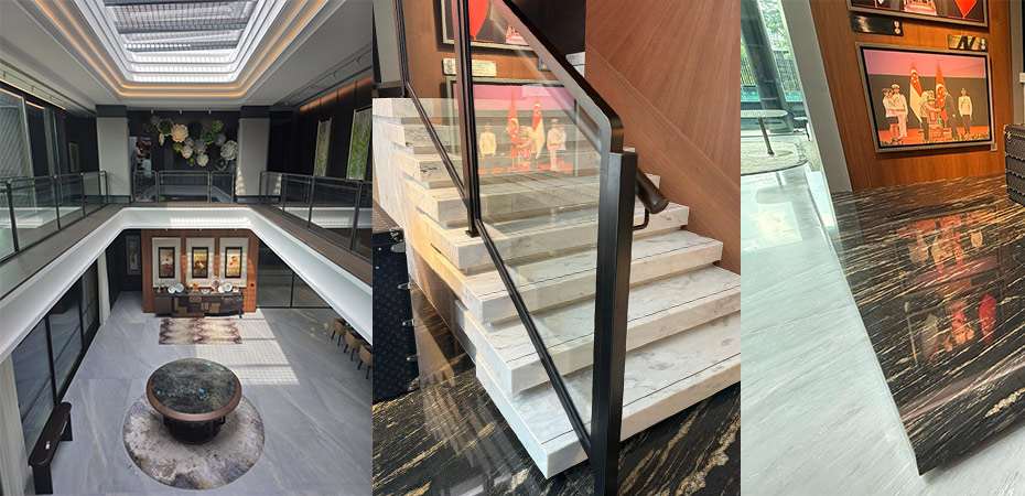 Private Villa, Singapore - Palissandro White Marble 1