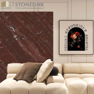 Velvet red quartzite slab