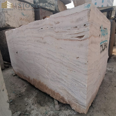 Jurassic White Traonyx travertine block