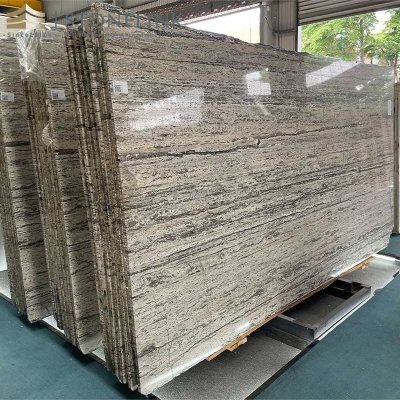 Titanium travertine slab