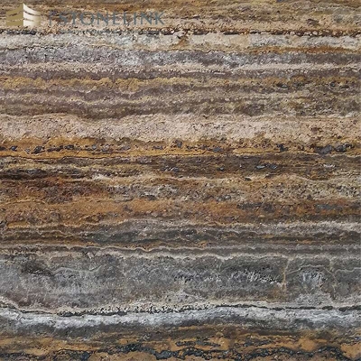 Chocolate silver travertine slab