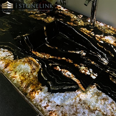 Cosmic black granite vanity top