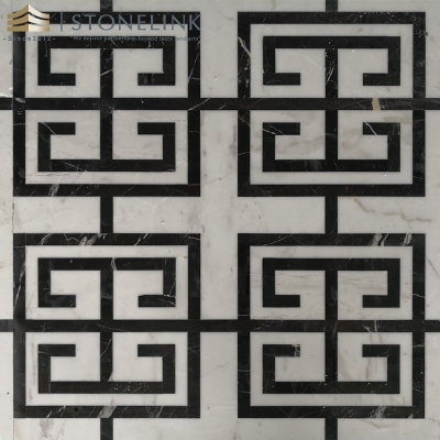 Geometric square marble mosaic tile