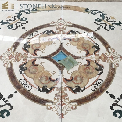 Luxury beige waterjet marble medallion