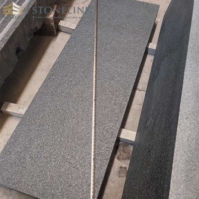 Absolute Black granite flamed stone pavers