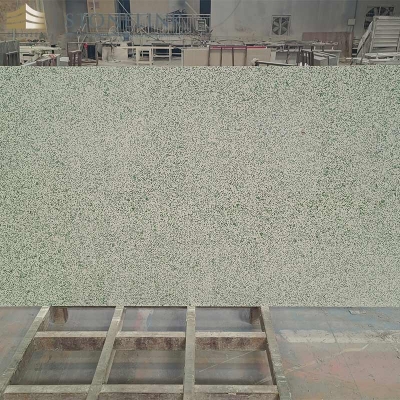 Green terrazzo table top