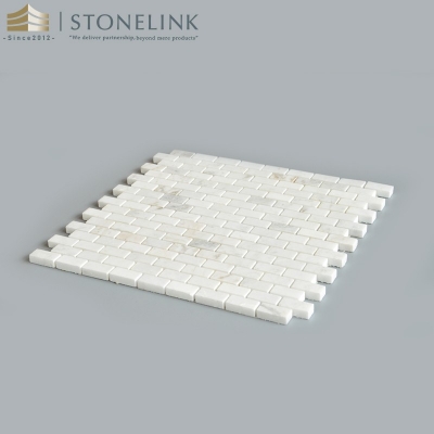 Bianco White mini brick marble mosaic