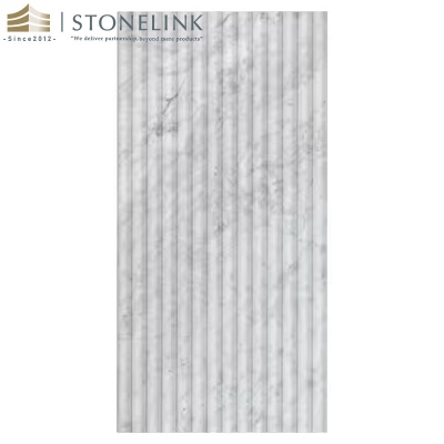 Carrara White honed fluted marble mosaic