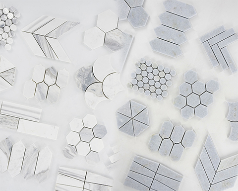 Especificações mais comuns de ladrilhos de mármore branco cortados sob medida e mosaicos no mercado americano